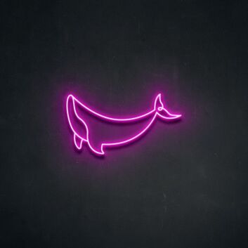 Whale Neon Sign for Ocean Themed Decor