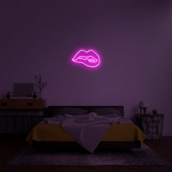 Pouting Lips Outline LED Neon Sign