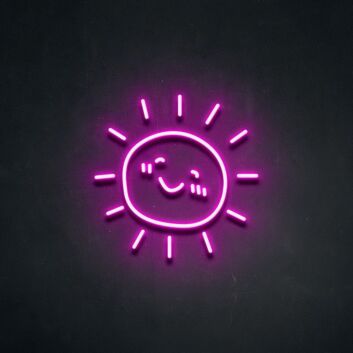 Smiling Sun Outline LED Neon Sign