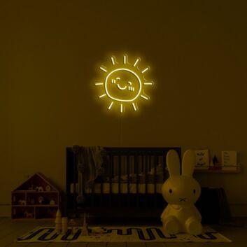 Smiling Sun Outline LED Neon Sign