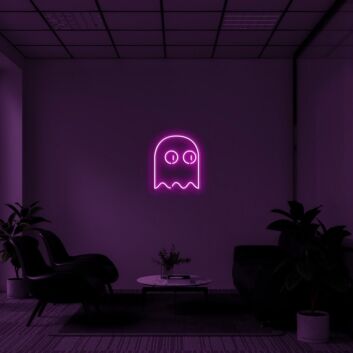 Cute Ghost with Eyes Outline LED Neon Sign