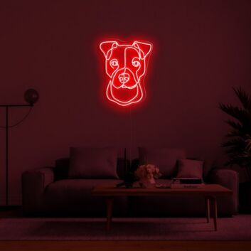 Boxer Dog Head LED Neon Sign