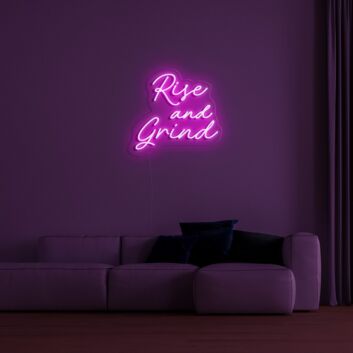 Rise And Grind Neon Sign for Motivational Spaces