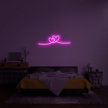 Double Heart Neon Sign for Romantic Decor