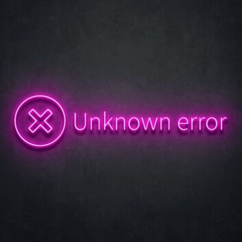 Unknown Error Neon Sign for Tech Themed Rooms