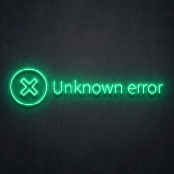 Unknown Error Neon Sign for Tech Themed Rooms