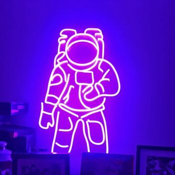 Astronaut Neon Sign for Space Themed Rooms