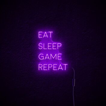 Eat Sleep Game Repeat Neon Sign for Gaming Enthusiasts