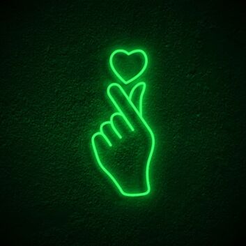 Heart Hand Neon Sign for Love Themed Decor