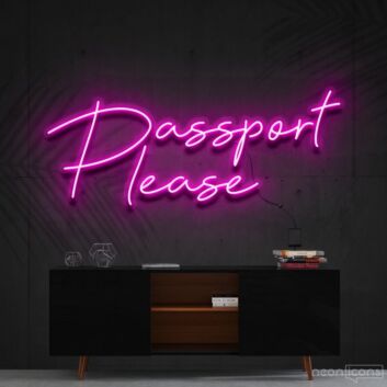 Passport Please Neon Sign for Travel Themed Spaces