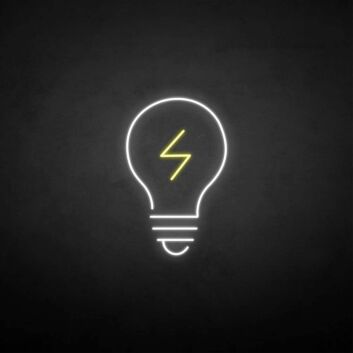 Lightning Bolt Light Bulb LED Neon Sign