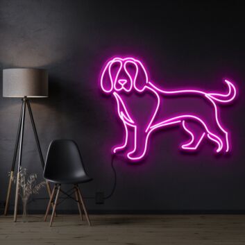 Beagle Neon Sign for Pet Themed Decor