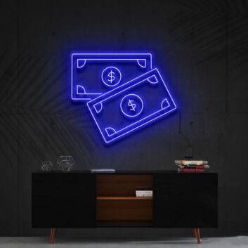 Benjamins Neon Sign for Wealth Themed Decor