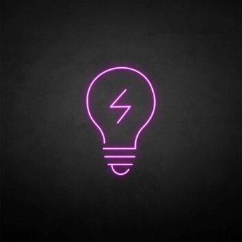 Lightning Bolt Light Bulb LED Neon Sign