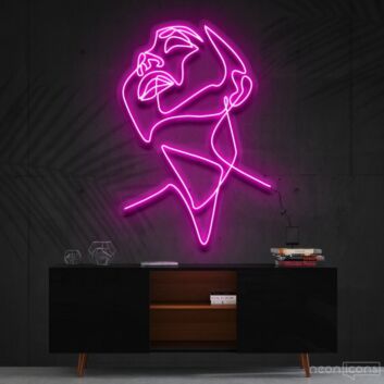 Woman Looking Up Profile LED Neon Sign