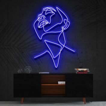 Woman Looking Up Profile LED Neon Sign