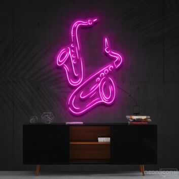 Saxophones Neon Sign for Music Lovers