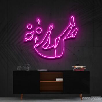 Space Head Neon Sign for Cosmic Themed Spaces