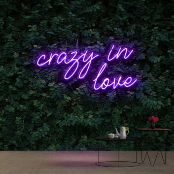 Crazy In Love Neon Sign for Romantic and Playful Spaces