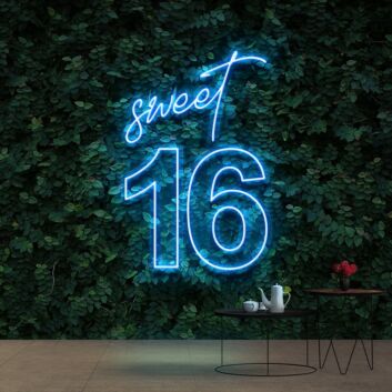 Sweet 16 Birthday Neon Sign for Birthday and Party Decor