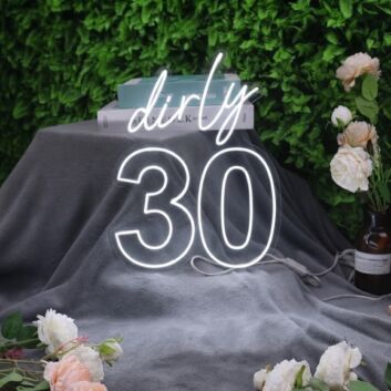 Dirty 30 Birthday Neon Sign for Birthday Celebrations