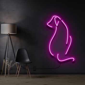 Sitting Dog Side Profile LED Neon Sign