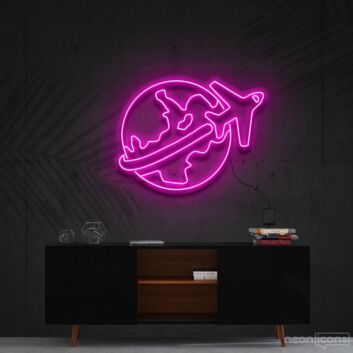 Travel Bug Neon Sign for Wanderlust Decor