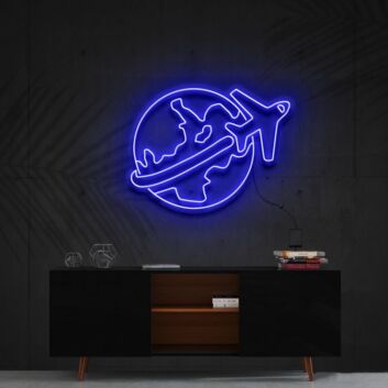 Travel Bug Neon Sign for Wanderlust Decor