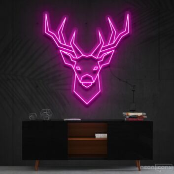 Geometric Deer Neon Sign for Nature and Modern Decor