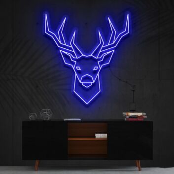 Geometric Deer Neon Sign for Nature and Modern Decor