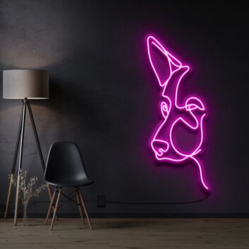German Shepherd Line Art Neon Sign for Pet Lovers