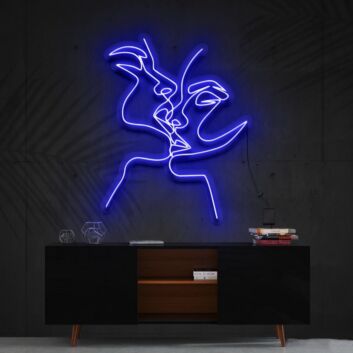 Heat of the Moment Abstract Two Face Outline LED Neon Sign