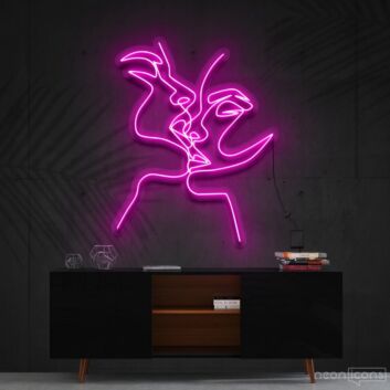 Heat of the Moment Abstract Two Face Outline LED Neon Sign
