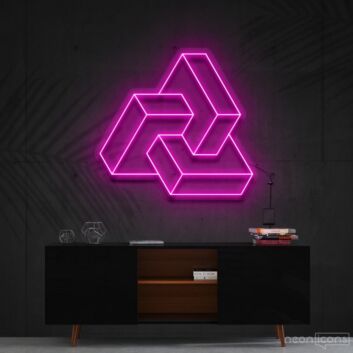 Interlocking Boxes Neon Sign for Geometric Art Lovers
