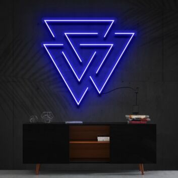 Interlocking Triangles Neon Sign for Modern Decor