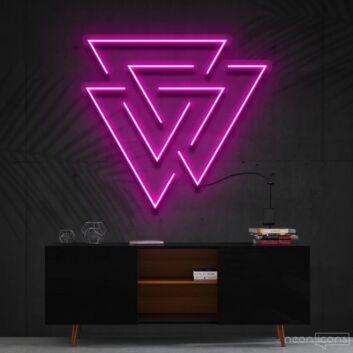 Interlocking Triangles Neon Sign for Modern Decor