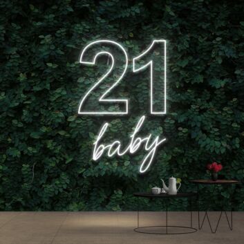 21 Baby Birthday Neon Sign for Birthday Celebrations