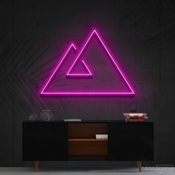 Abstract Mountains Neon Sign for Nature and Artistic Spaces