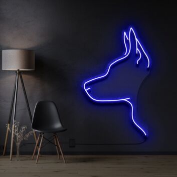 Pointed-Ear Dog Side Profile LED Neon Sign
