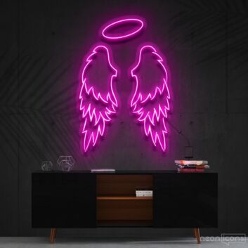 Angel Wings Neon Sign for Inspirational and Spiritual Decor
