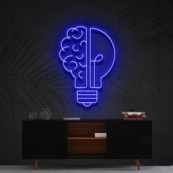 Brain and Lightbulb Split-Design LED Neon Sign