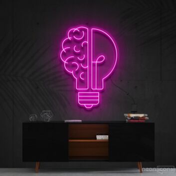 Brain and Lightbulb Split-Design LED Neon Sign