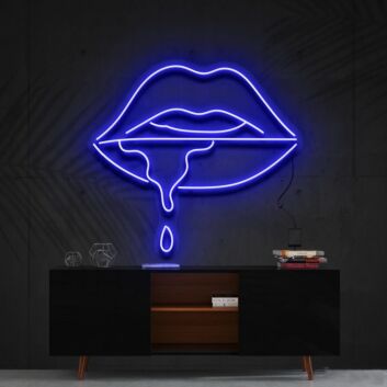 Lips Dripping Neon Sign for Bold Statements