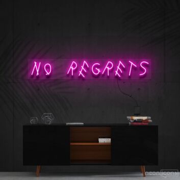 No Regrets Neon Sign for Motivational Spaces