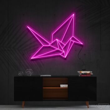 Origami Swan Neon Sign for Artistic and Modern Decor