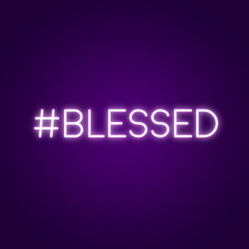 #Blessed Block-Letter LED Neon Sign