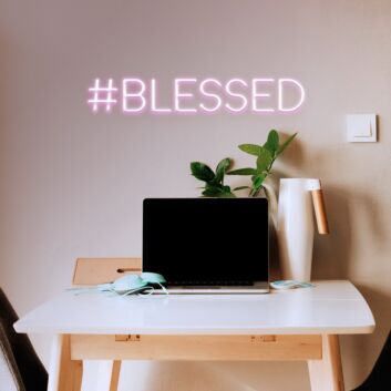 Blessed Neon Sign for Inspirational and Spiritual Decor