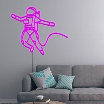 Astronaut Neon Sign for Space Themed Decor