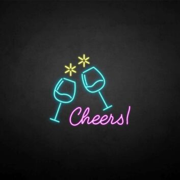 Cheers Wine Glasses LED Neon Sign