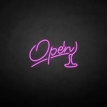 &#39;Open3&#39; neon sign